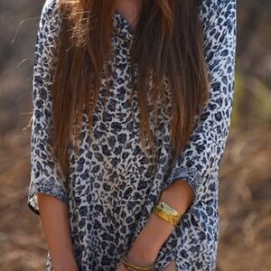 Natalie Martin Blue and White Midi Dress